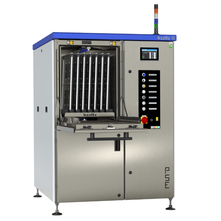 Front view of the all-round economy cleaning system PSE MH6 by kolb for carrier and solder frames