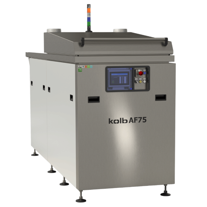 Front view of the kolb AF75 fully automatic large-scale air-in-immersion cleaning system for maintenance cleaning